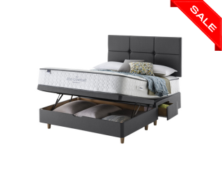 Aria 1200 Pocket half Ottoman dark grey storage bed